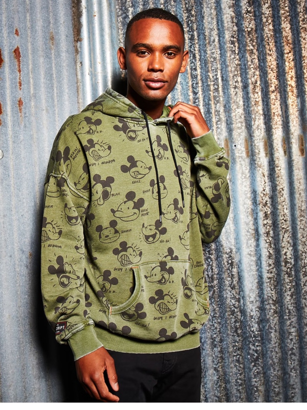 Disney Olive Green Mickey Mouse Hoodie for Men: Artist Series Bret Iwan